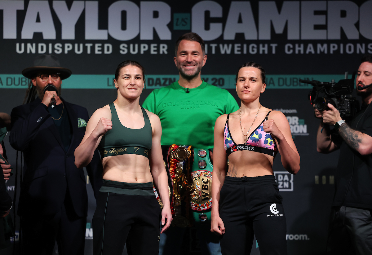 Taylor and Cameron make weight ahead of undisputed clash in Dublin