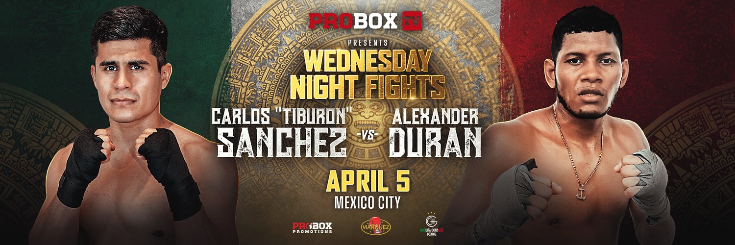 Carlos Sanchez and Alexander Duran top PROBOX TV card in Mexico City, April 5