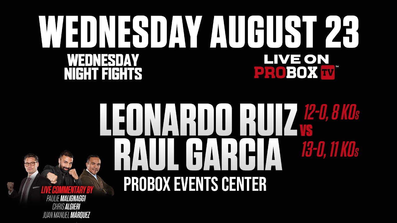 Wednesday Night Fights Returns with Raul Garcia Vs Leonardo Ruiz in Plant City, August 23