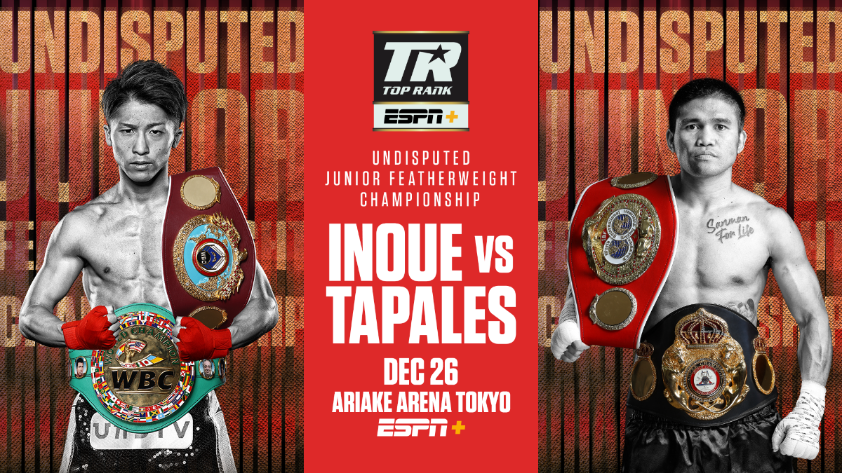 Inoue vs. Tapales oficial para el 26 de diciembre