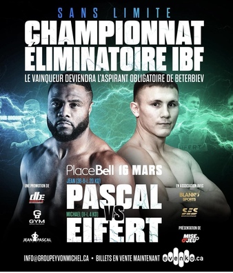 Jean Pascal peleará por una oportunidad del título de la IBF, el jueves en ESPN+