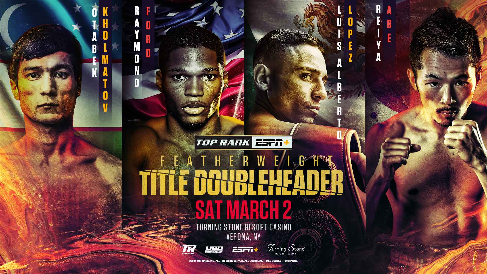 Two featherweight title fights land on March 2nd card