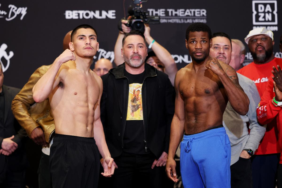 Ortiz weighs 156-pounds; Lawson weighs 152.4 ahead of Golden Boy's 2024 kick-off show