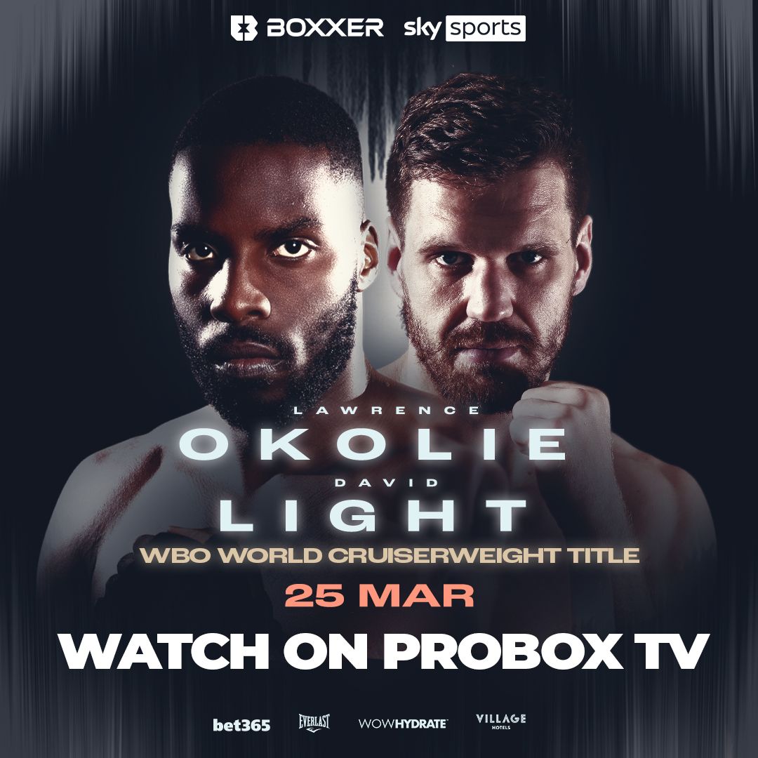 El combate entre Okolie y Light por el título mundial de peso crucero se emitirá por Probox tv en todo el mundo