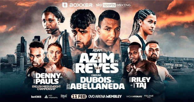 Adam Azim vs Santos Reyes on February 11 at OVO Wembley Arena
