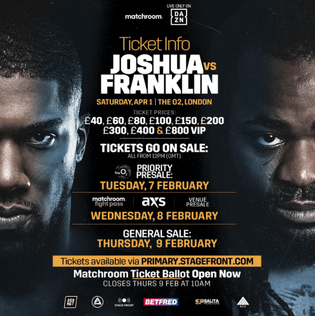 Anthony Joshua Working With Derrick James, Tickets On Sale For Next Fight Wednesday