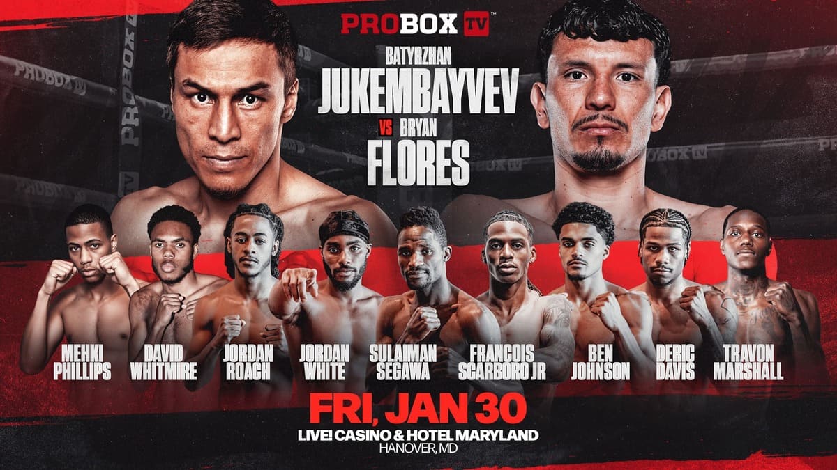 Batyrzhan Jukembayev vs Bryan Flores, January 30, 2026