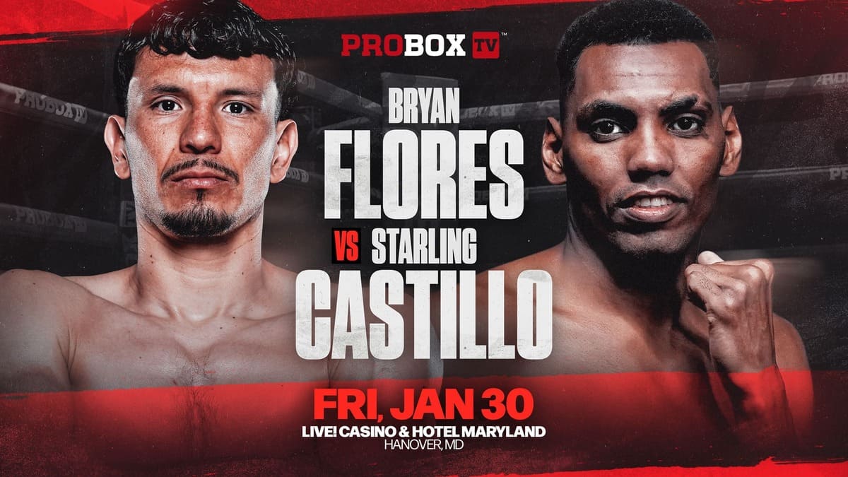 Bryan Flores vs Starling Castillo on January 30, 2026 at the Live! Casino & Hotel Maryland in Hanover