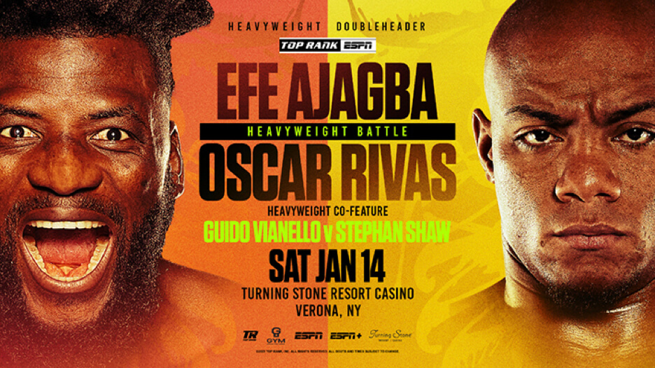 Efe Ajagba vs. Oscar Rivas, fijado para el 14 de enero en ESPN