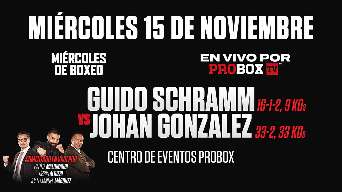 Schramm vs. Gonzalez: Transmisión en vivo, apuestas y la cartelera