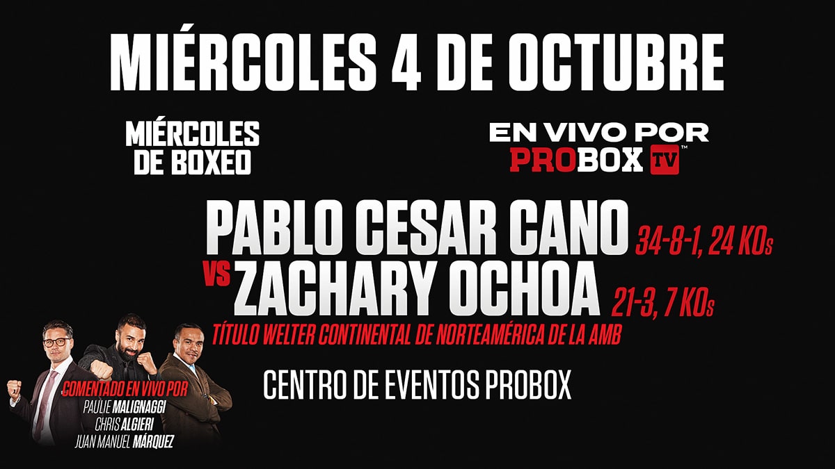 Cano vs. Ochoa: Transmisión en vivo, apuestas y la cartelera