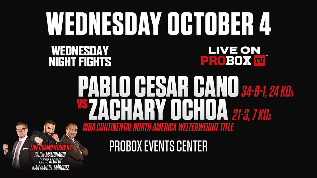 WNF returns with Pablo Cesar Cano Vs Zachary Ochoa in Plant City, October 4