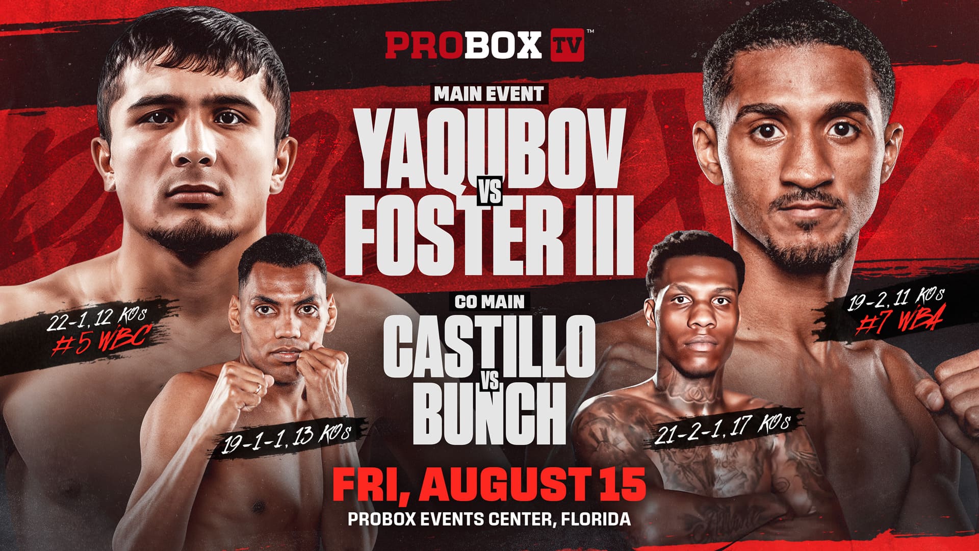 Mukhammadkhuja Yaqubov vs William Foster III, August 15, 2025