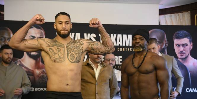 Tony Yoka And Carlos Takam Hit The Scales - Azeez Makes Weight At Second Attempt