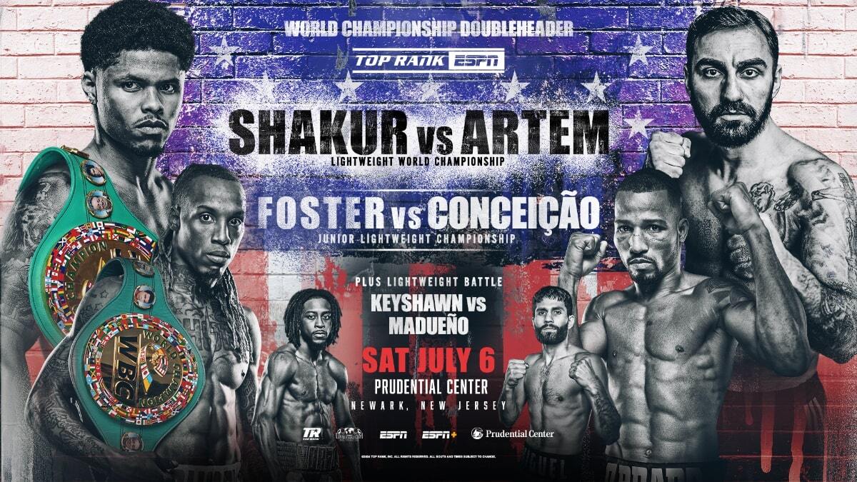 Shakur Stevenson vs. Artem Harutyunyan y O'Shaquie Foster vs. Robson Conceição - cartelera con doble estelar por el título mundial para el 6 de julio