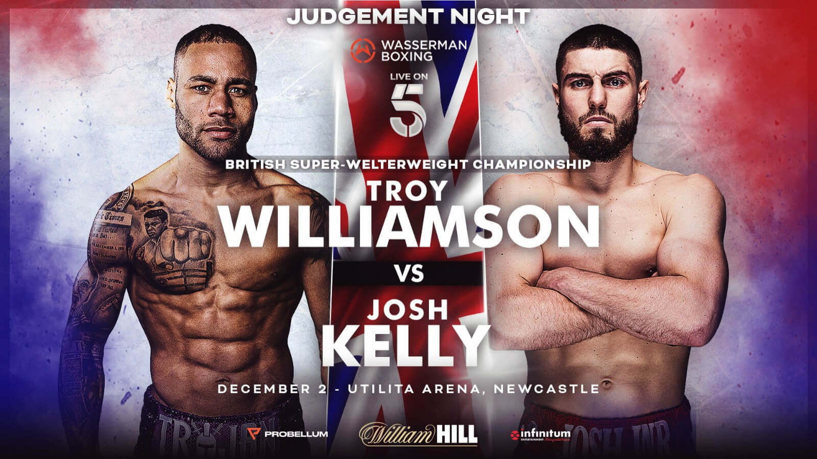 WILLIAMSON AND KELLY FACE OFF IN NORTH EAST 'JUDGEMENT NIGHT' ON DECEMBER 2 IN NEWCASTLE